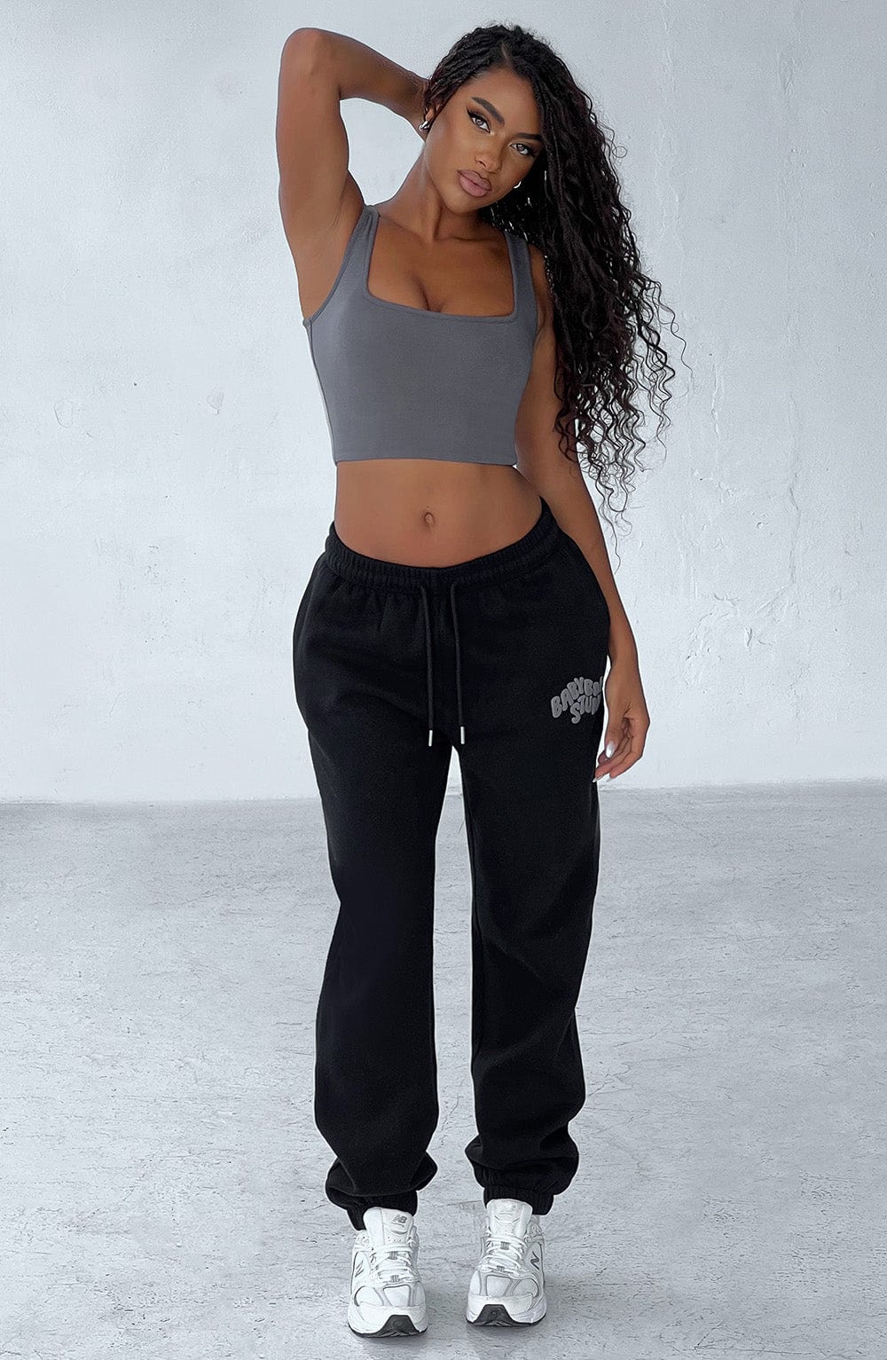 Studio Square Neck Crop - Charcoal