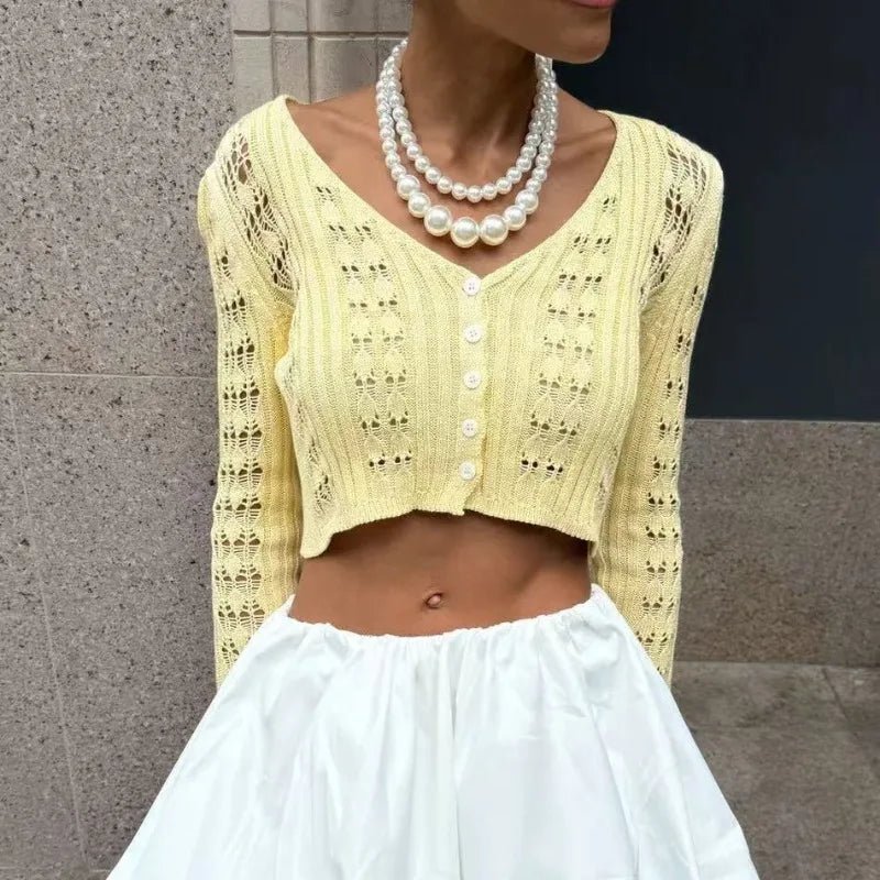 Summer Fashion V-Neck Knit Top