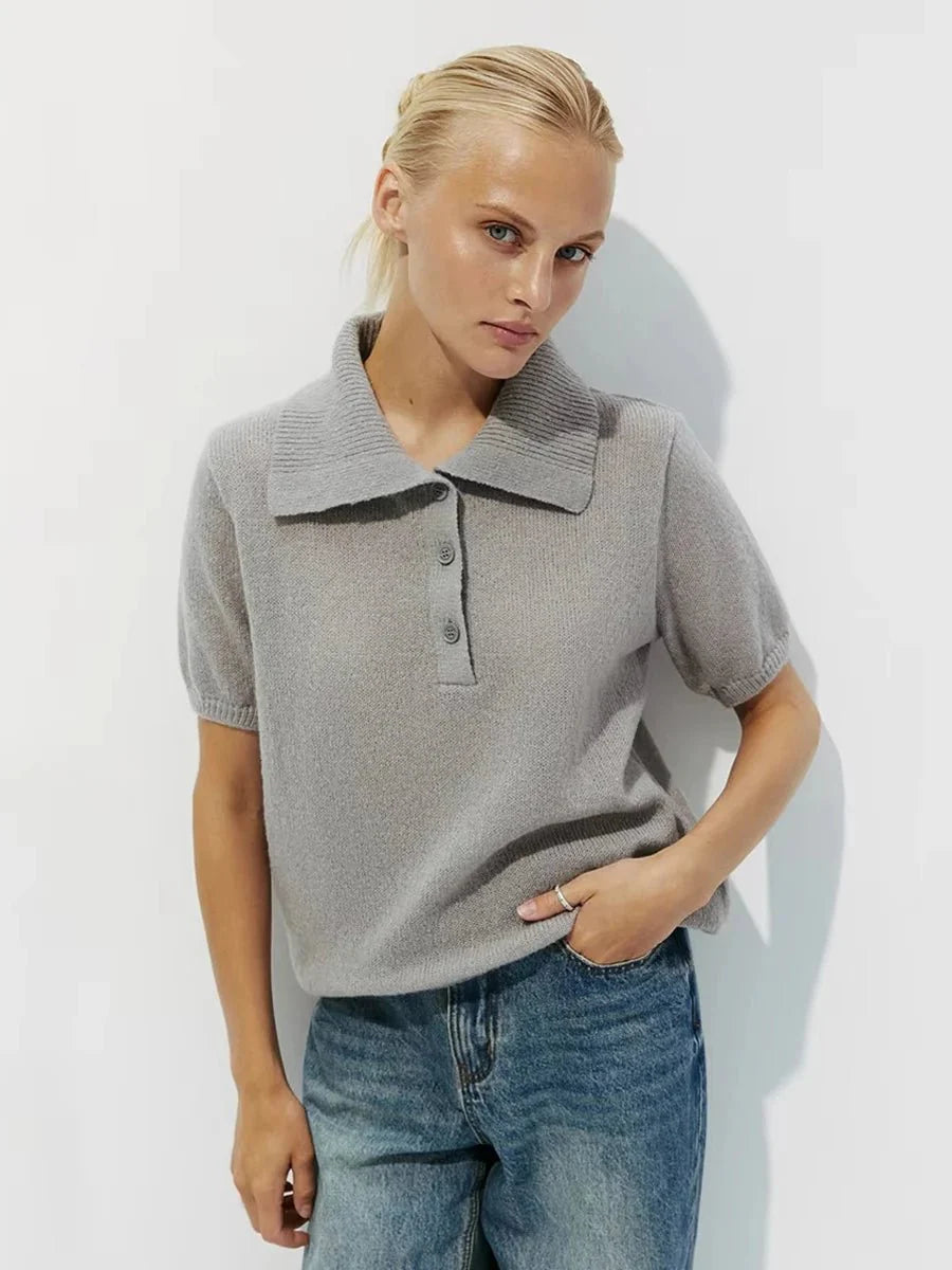 Summer Knitted Polo Shirt