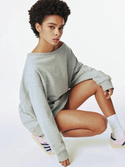 Sweatshirt Pullover Loose Off Shoulder Tops
