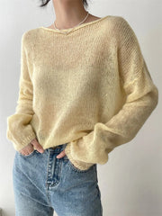 Thin Knit Transparent Pullover
