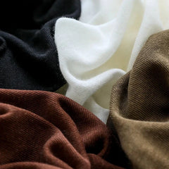 Thin O-Neck Solid Wool Long Sleeve T Shirt