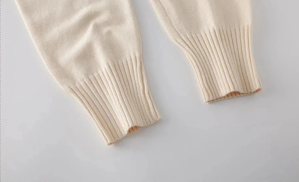Tracksuit Turtleneck Sweater and Elastic Trousers Suits Knitted Two Piece Set