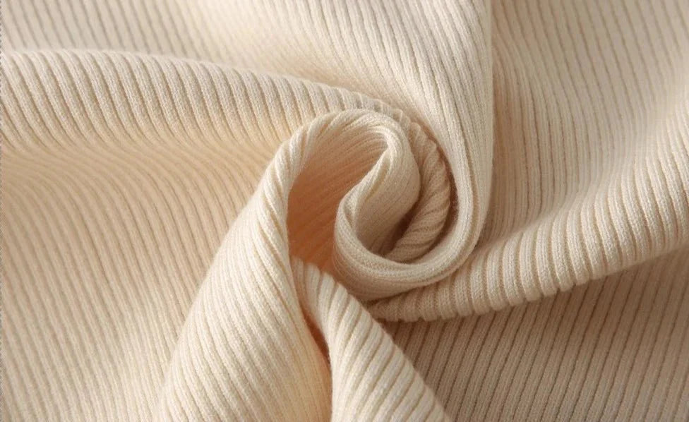 Tracksuit Turtleneck Sweater and Elastic Trousers Suits Knitted Two Piece Set