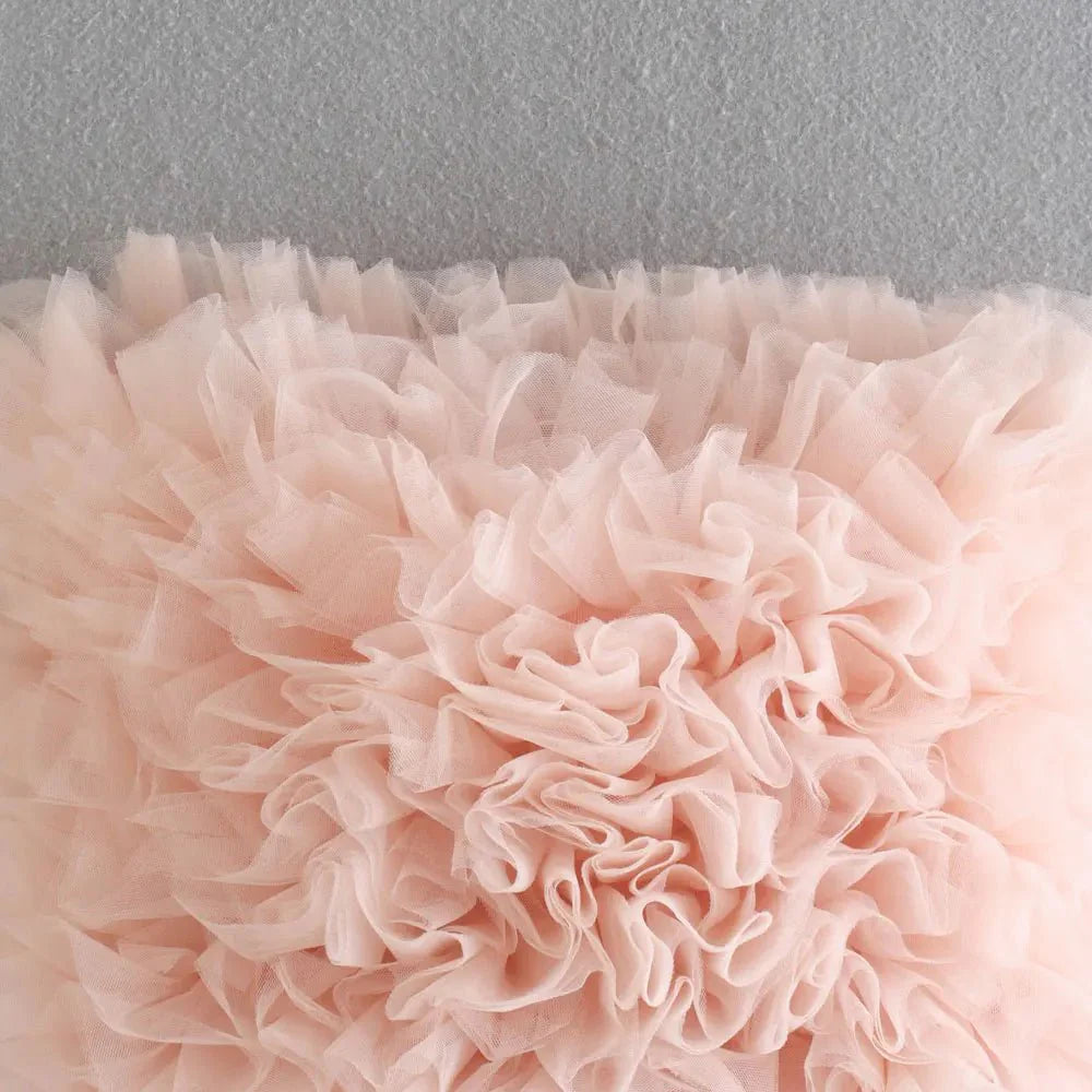 Tulle Pleated Cropped Bustier Camisole