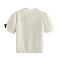 Versatile Round Neck Top Short Sleeves