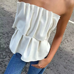Versatile Summer Fashion Pleated Top