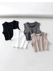 Vintage crop tops biker punk sexy tank top cropped sleeveless top