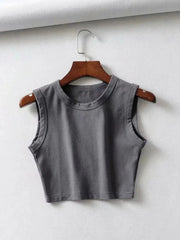 Vintage crop tops biker punk sexy tank top cropped sleeveless top