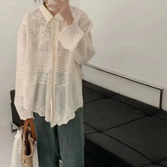 Vintage Embroidered Long Sleeve Shirt