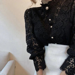Vintage White Lace Shirt Tops