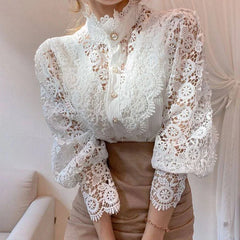 Vintage White Lace Shirt Tops