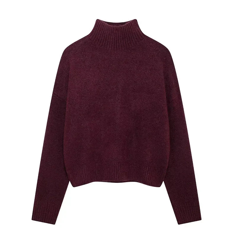 Burgundy Turtleneck Sweater