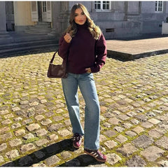 Burgundy Turtleneck Sweater
