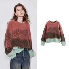 Women's Gradient Round Neck Sweater