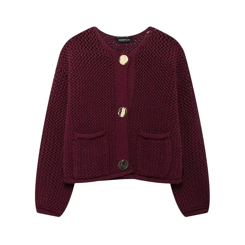 Wine Red Cardigan