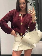 Wine Red Cardigan