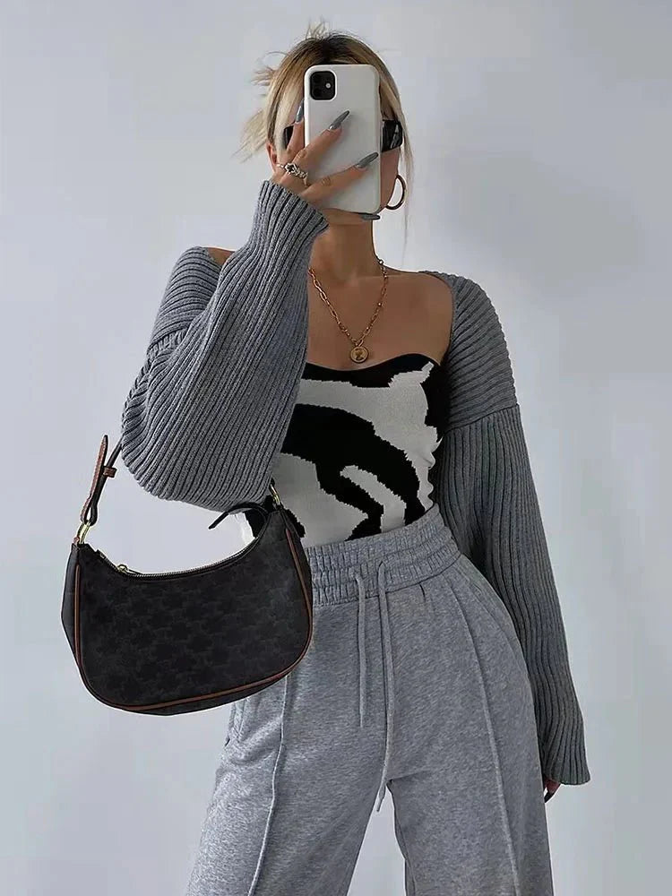 Zebra Slim Cropped Sleeveless Tank Top